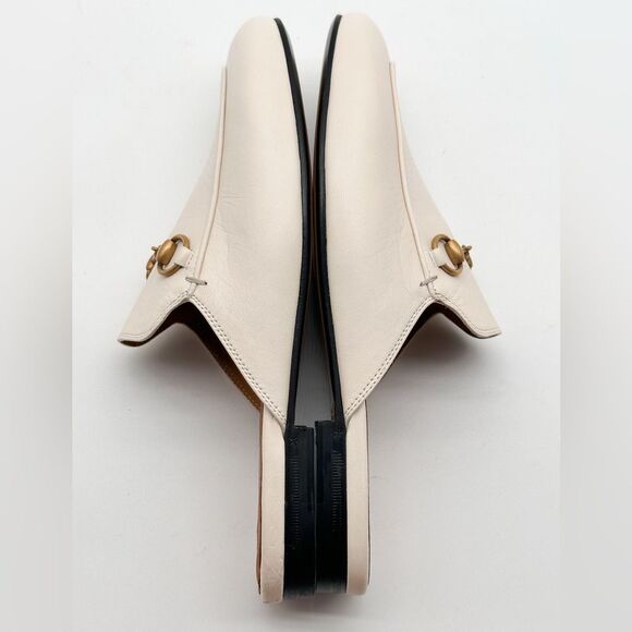 Gucci Princetown Mules Horsebit Mystic White Leather SlipOn Loafers EU37.5 US7.5 - Picture 8 of 11